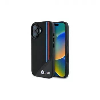 BMW M Meshed Tricolor Stripes Σκληρή θήκη MagSafe για iPhone 16 6,1 inch Μαύρο