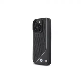 BMW M Perforated Twisted Line Σκληρή θήκη MagSafe για iPhone 16 Pro (6,3 inch) - Μαύρο
