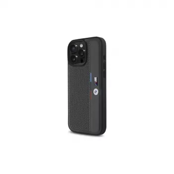 BMW M Perforated Tricolor Detail Line Σκληρή θήκη για Apple iPhone 16 Pro Max 6,9 inch - Ανθρακί