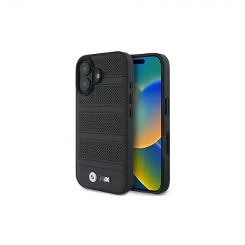 BMW M Collection Perforated and Stitched Line Θήκη Hard Case για iPhone 16 6,1 ίντσες - Μαύρο
