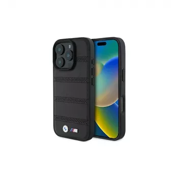 BMW M Perforated And Stitched Line Σκληρή θήκη για Apple iPhone 16 Pro 6,3 inch Μαύρο MagSafe