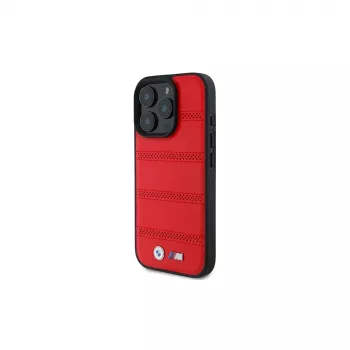 BMW M Collection Perforated and Stitched Line Θήκη Hard Case για Apple iPhone 16 Pro 6,3 ίντσες Κόκκινο MagSafe