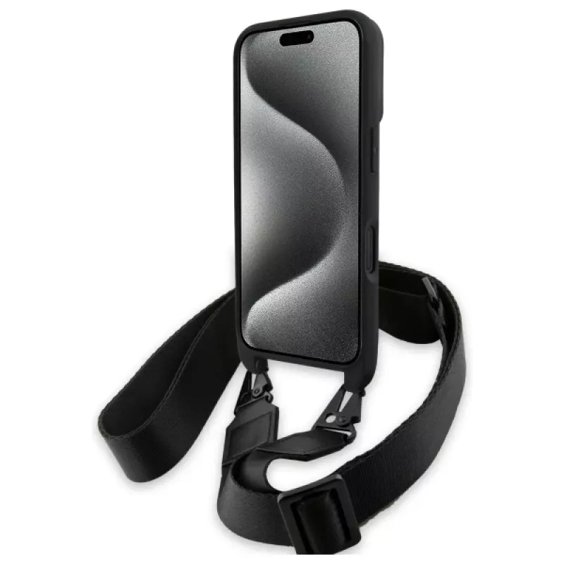 BMW M Edition Carbon Stripe & Strap Σκληρή θήκη για iPhone 16 6,1 inch - Μαύρο