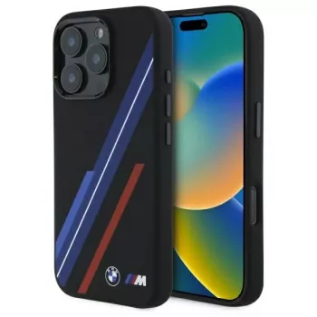 BMW BMHMP16X23SSPK Σκληρή θήκη Σιλικόνη MagSafe για iPhone 16 Pro Max 6,9 inch Μαύρο Random Lines