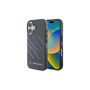 BMW BMHCP16M23HTRAK Σκληρή θήκη για iPhone 16 Plus 6,7 inch Μαύρο Motorsport IML Random Stripes