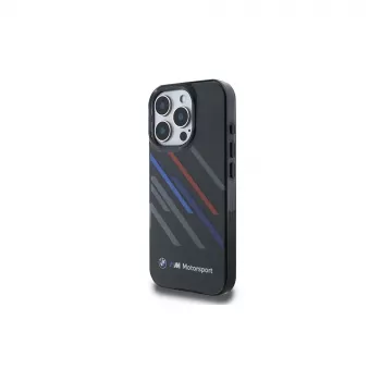 BMW Motorsport IML Random Stripes Σκληρή θήκη για Apple iPhone 16 Pro 6,3 inch - Μαύρο