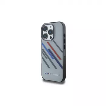 BMW Motorsport Σκληρή θήκη για iPhone 16 Pro 6,3 inch Γκρι IML Random Stripes