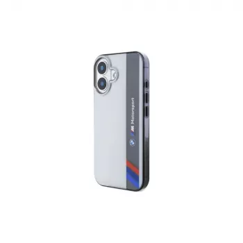 BMW BMHCP16S23HTFEG iPhone 16 6,1 inch Γκρι Θήκη Σκληρή Motorsport IML Κάθετη Ρίγα