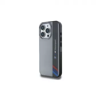 BMW Motorsport Σκληρή Θήκη για Apple iPhone 16 Pro 6,3 inch Γκρι IML Vertical Stripe
