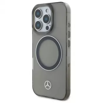 Mercedes-Benz iPhone 16 Pro Max 6,9 inch Σκληρή Θήκη Ασημί Δακτύλιος MagSafe Μαύρο