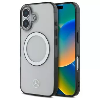 Mercedes-Benz MEHMP16S23HUOKC iPhone 16 6,1 inch Διαφανής Σκληρή Θήκη με Εκτυπωμένο Λογότυπο MagSafe