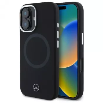Mercedes-Benz MEHMP16S23SUTTK iPhone 16 6,1 inch Μαύρη Θήκη Σιλικόνης με Tonal Λογότυπο και MagSafe