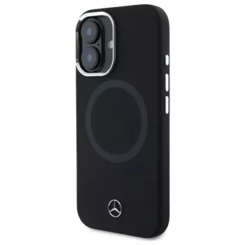 Mercedes-Benz MEHMP16S23SUTTK iPhone 16 6,1 inch Μαύρη Θήκη Σιλικόνης με Tonal Λογότυπο και MagSafe