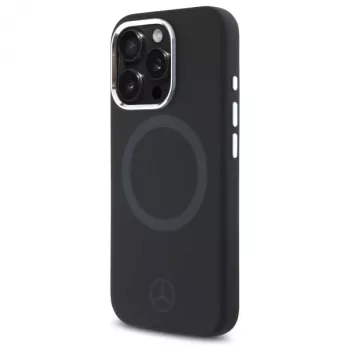 Mercedes-Benz MEHMP16L23SUTTK iPhone 16 Pro 6,3 inch Μαύρη Σκληρή Θήκη Σιλικόνης Tonal Logo MagSafe