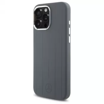 Mercedes-Benz iPhone 16 Pro Max 6,9 inch Σκληρή Θήκη Σιλικόνης Γκρι Vertical Tonal Stripes MagSafe