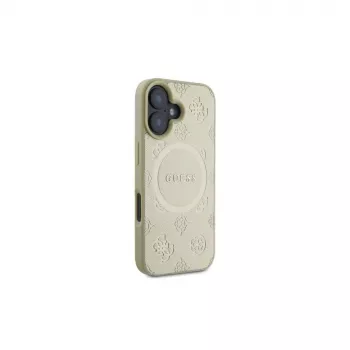 Guess Saffiano Peony Classic Logo MagSafe Θήκη για iPhone 16 (Χρυσό)