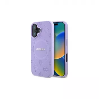 Guess GUHMP16MPSAPSMEU iPhone 16 Plus 6,7 inch Μωβ Σκληρή Θήκη Saffiano Peony Classic Logo MagSafe