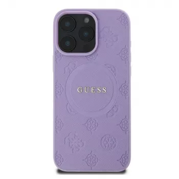 Guess GUHMP16XPSAPSMEU iPhone 16 Pro Max 6,9 inch Μωβ Σκληρή Θήκη Saffiano Peony Classic Logo MagSafe