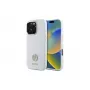 Guess GUHCP16LM4DGPH iPhone 16 Pro 6,3 inch Λευκή Θήκη Σιλικόνης με Λογότυπο Strass 4G