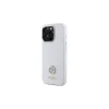 Guess GUHCP16LM4DGPH iPhone 16 Pro 6,3 inch Λευκή Θήκη Σιλικόνης με Λογότυπο Strass 4G