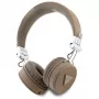 Guess Grained Classic Round Shape Ασύρματα Bluetooth Over-Ear Ακουστικά με ENC, Καφέ