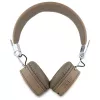 Guess Grained Classic Round Shape Ασύρματα Bluetooth Over-Ear Ακουστικά με ENC, Καφέ