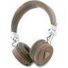 Guess Grained Classic Round Shape Ασύρματα Bluetooth Over-Ear Ακουστικά με ENC, Καφέ