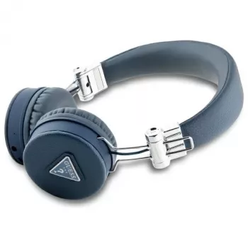 Guess Grained Classic Round Shape Ασύρματα Bluetooth Over-Ear Ακουστικά με ENC (Μπλε)