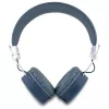 Guess Grained Classic Round Shape Ασύρματα Bluetooth Over-Ear Ακουστικά με ENC (Μπλε)