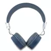 Guess Grained Classic Round Shape Ασύρματα Bluetooth Over-Ear Ακουστικά με ENC (Μπλε)