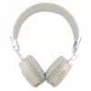 Guess Grained Classic Round Shape Ασύρματα Bluetooth Over-Ear Ακουστικά με ENC, Μπεζ