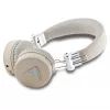 Guess Grained Classic Round Shape Ασύρματα Bluetooth Over-Ear Ακουστικά με ENC, Μπεζ