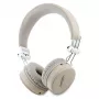 Guess Grained Classic Round Shape Ασύρματα Bluetooth Over-Ear Ακουστικά με ENC, Μπεζ