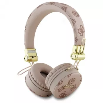 Guess Peony Script Round Shape Ασύρματα Over-Ear Ακουστικά με ENC, Καφέ