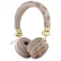 Guess Peony Script Round Shape Ασύρματα Over-Ear Ακουστικά με ENC, Καφέ