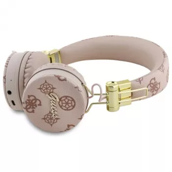 Guess Peony Script Round Shape Ασύρματα Over-Ear Ακουστικά με ENC, Καφέ
