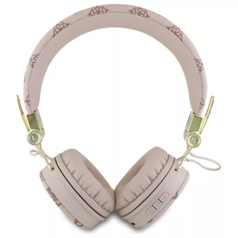 Guess Peony Script Round Shape Ασύρματα Over-Ear Ακουστικά με ENC, Καφέ