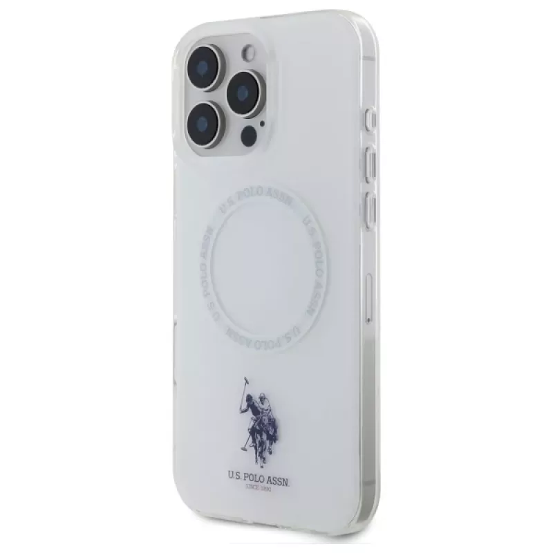 U.S. POLO ASSN. IML Ring MagSafe Θήκη πλάτης για Apple iPhone 16 Pro (6,3 ίντσες) - Λευκό