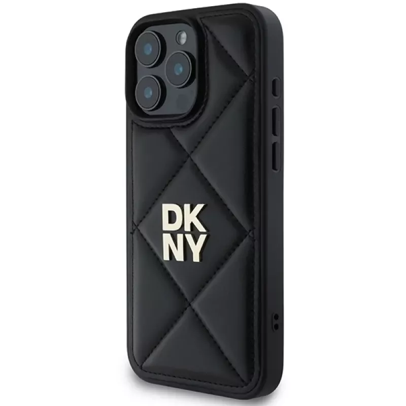 DKNY DKHCP16LPQDSLK Θήκη με καπιτονέ στοίβαγμα λογότυπου iPhone 16 Pro Μαύρο