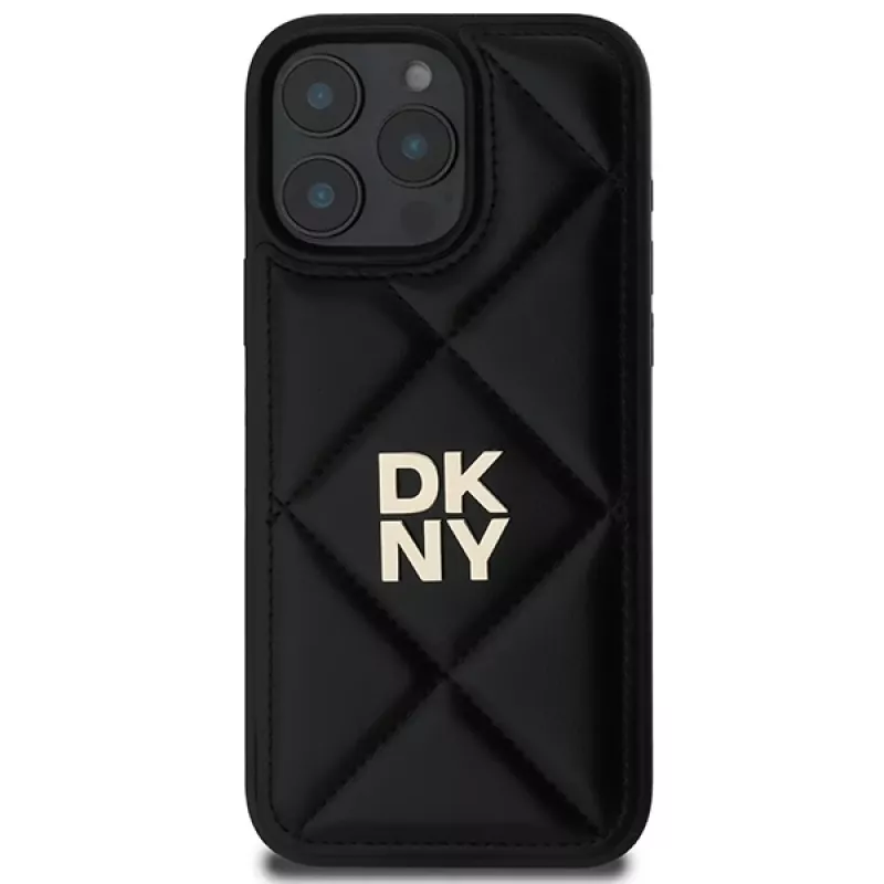 DKNY DKHCP16LPQDSLK Θήκη με καπιτονέ στοίβαγμα λογότυπου iPhone 16 Pro Μαύρο