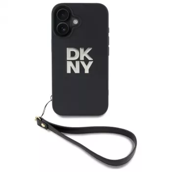 DKNY DKHCP16SPBSWSK Σκληρή θήκη για Apple iPhone 16 6,1 ίντσες Μαύρο με λουρί χεριού