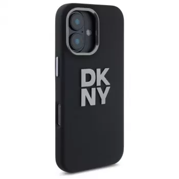 DKNY DKHCP16SSMCBSK Σκληρή θήκη iPhone 16 6.1 Υγρό σιλικόνης Μεταλλικό λογότυπο Μαύρο
