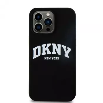 DKNY DKHMP16LSNYACH Σκληρή θήκη για Apple iPhone 16 Pro 6,3 ίντσες Σιλικόνη Μαύρο με λευκό τυπωμένο λογότυπο MagSafe