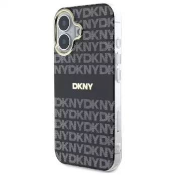 DKNY DKHMP16SHRHSEK Σκληρή θήκη για Apple iPhone 16 6,1 ίντσες - Μαύρο με επαναλαμβανόμενο μοτίβο υφής και ρίγες