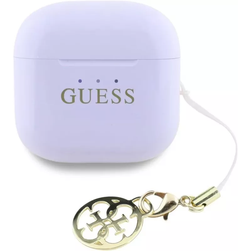 Guess Glossy Effect Printed Classic Logo & Charm TWS Ασύρματα Ακουστικά Λεβάντα