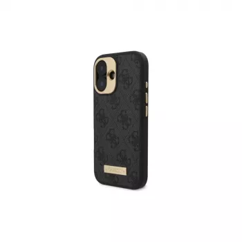 Guess GUHMP16SU4GPRK iPhone 16 6.1 Σκληρή Θήκη 4G Logo Plate MagSafe Μαύρο