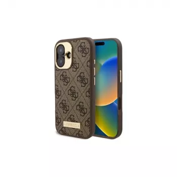 Guess GUHMP16MU4GPRW iPhone 16 Plus 6,7 inch Καφέ Σκληρή Θήκη 4G Logo Plate MagSafe
