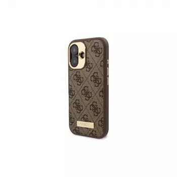 Guess GUHMP16MU4GPRW iPhone 16 Plus 6,7 inch Καφέ Σκληρή Θήκη 4G Logo Plate MagSafe