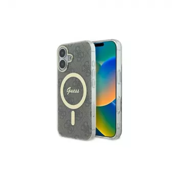 Guess GUHMP16SH4STW iPhone 16 6.1 Σκληρή Θήκη IML 4G MagSafe Καφέ