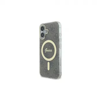 Guess GUHMP16SH4STW iPhone 16 6.1 Σκληρή Θήκη IML 4G MagSafe Καφέ